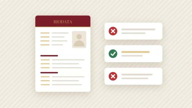 A marriage biodata page with small corrections marked beside the salary, photo and contact rows