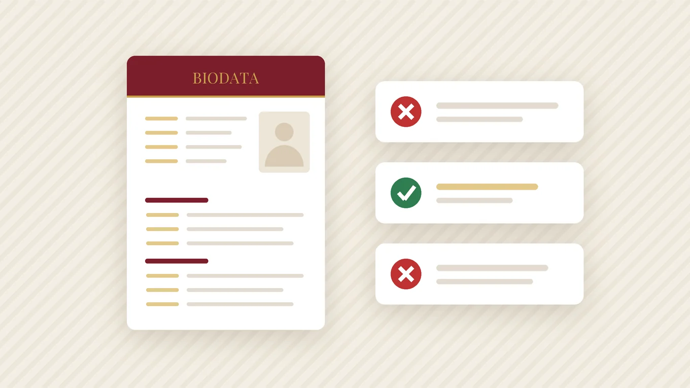 A marriage biodata page with small corrections marked beside the salary, photo and contact rows