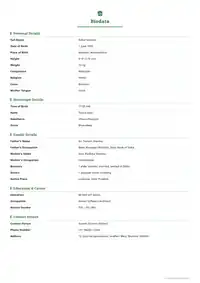 Fresh Green marriage biodata template