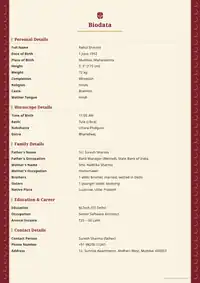 Kanjivaram marriage biodata template