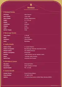 Temple Arch marriage biodata template